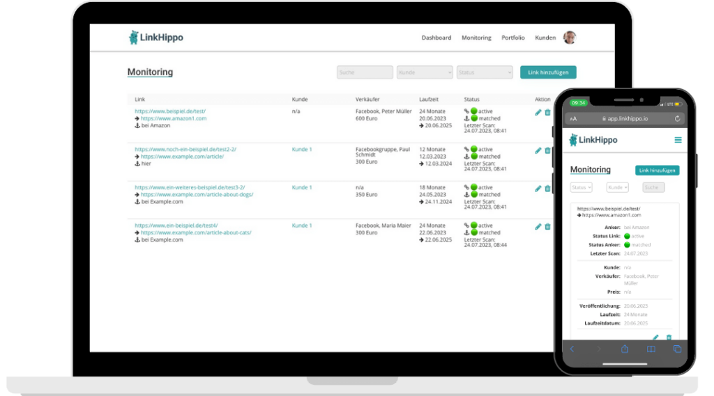 LinkHippo - Backlink Monitor und Webseiten Portfolio LinkHippo - Backlink Monitor und Webseiten Portfolio